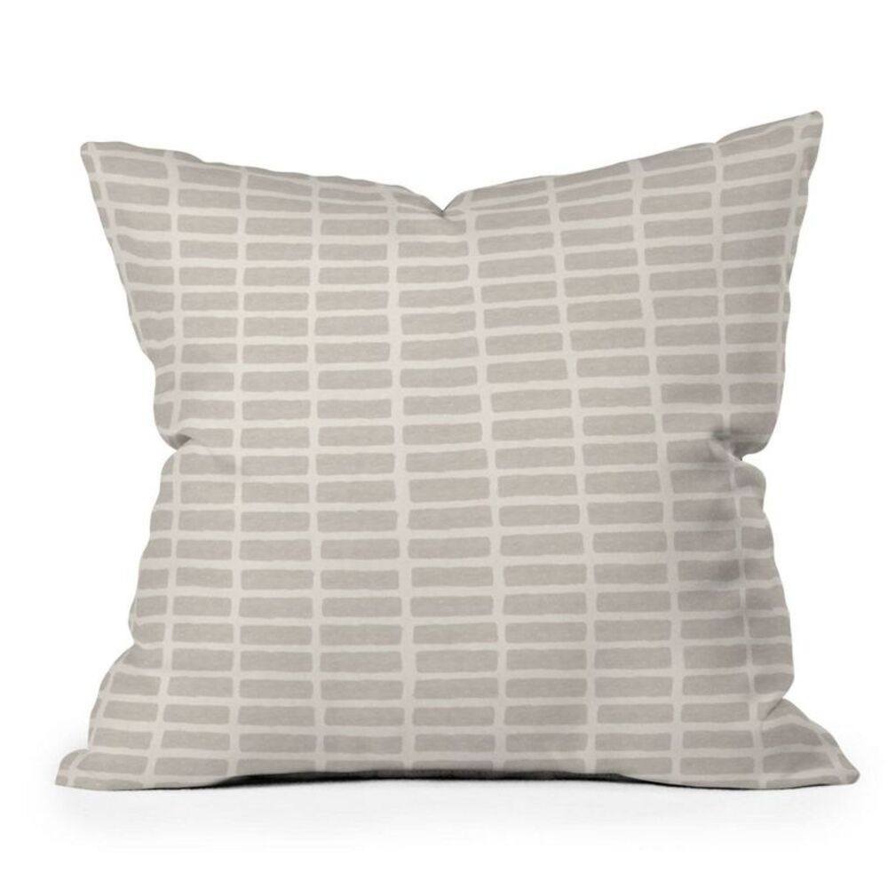 18"x18" Little Arrow Design Co. Block Print Tile Outdoor Pillow - Tan